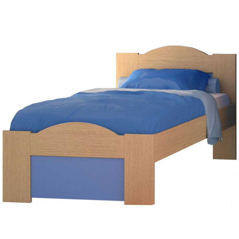 Παιδικό Κρεβάτι Κύμα Μονό Για Στρώμα 90x190 Δρυς-Σιέλ