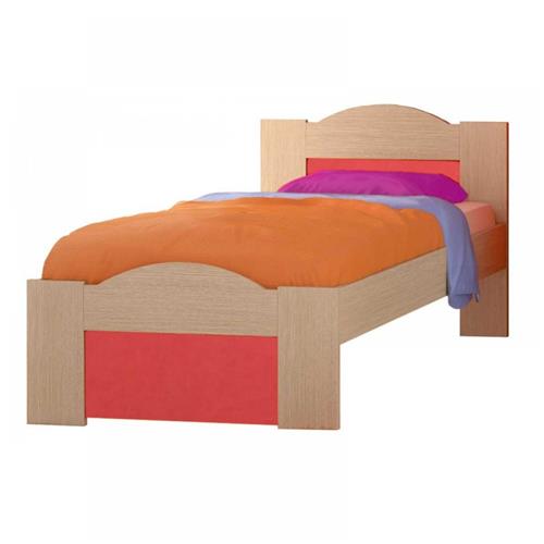Παιδικό Κρεβάτι Κύμα Μονό Για Στρώμα 90x190 Δρυς-Κόκκινο