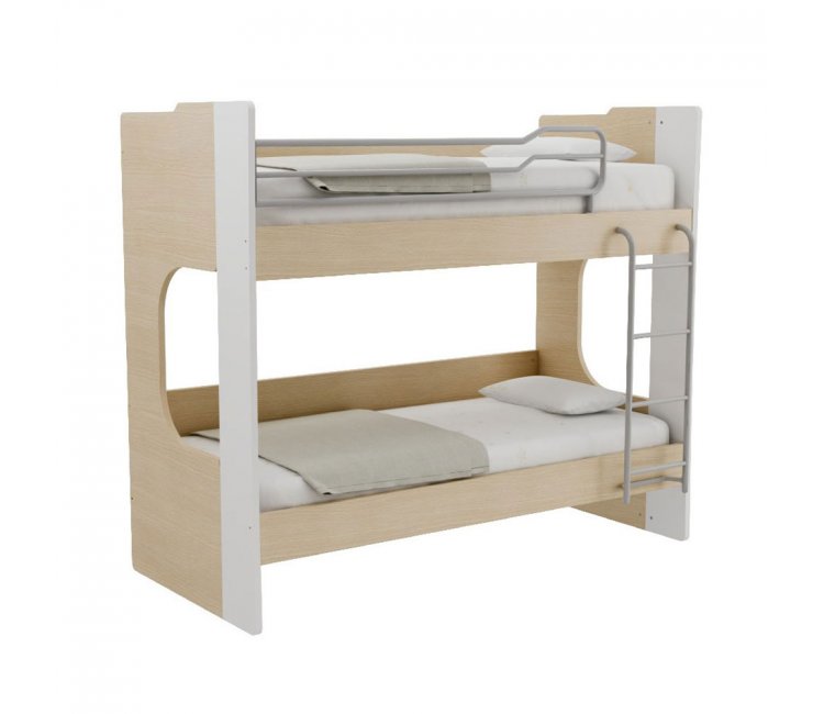 Παιδική Κουκέτα Alfa Set Mavin Με Δύο Κρεβάτια Για Στρώμα 90x200 Δρυς Φυσικό-Λευκό