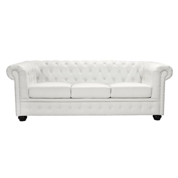 ΚΑΝΑΠΕΣ 3ΘΕΣΙΟΣ T.CHESTERFIELD HM3009.02 ΤΕΧΝΟΔΕΡΜΑ ΛΕΥΚΟ ΜΑΤ 208x90x73 εκ.