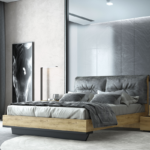 ΚΡΕΒΑΤΙ LOFT LETTO ΓΙΑ ΣΤΡΩΜΑ 160x200cm ΜΕ ΞΥΛΙΝΗ ΒΑΣΗ ΚΑΙ ΑΠΟΣΠΩΜΕΝΑ ΜΑΞΙΛΑΡΙΑ. ΧΡΩΜΑ ΤΕΧΝΗΤΟ ΚΑΠΛΑΜΑ ΦΥΣΙΚΟ RUSTIC Μ18