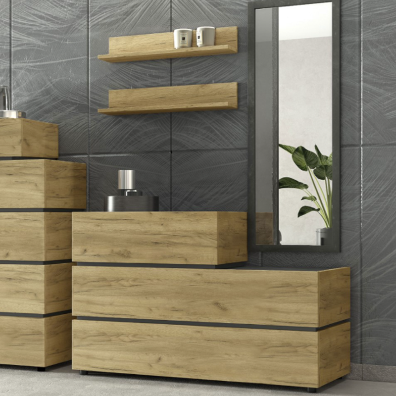 ΣΥΡΤΑΡΙΕΡΑ LOFT LETTO ΜΕ ΤΡΙΑ ΣΥΡΤΑΡΙΑ ΧΡΩΜΑ NATURAL RUSTIC OAK, ΎΨΟΣ 80cm, ΦΑΡΔΟΣ 120cm, ΒΑΘΟΣ 45cm