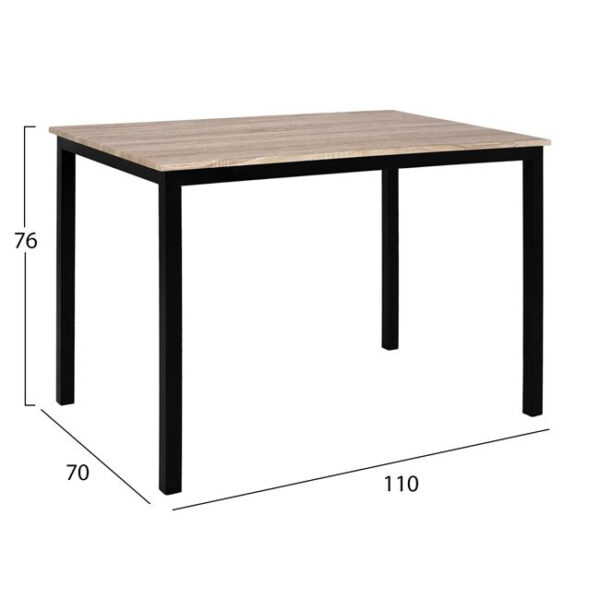 ΤΡΑΠΕΖΙ ΤΡΑΠΕΖΑΡΙΑΣ PANYA 110X70Χ76 SONAMA ΜΕ ΜΑΥΡΑ ΠΟΔΙΑ HM8332