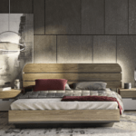 ΚΡΕΒΑΤΙ COSMOS LETTO ΓΙΑ ΣΤΡΩΜΑ 160x200cm ΜΕ ΞΥΛΙΝΗ ΒΑΣΗ ΣΤΗΡΙΞΗΣ ΑΠΟ ΤΕΧΝΗΤΟ ΚΑΠΛΑΜΑ, ΧΡΩΜΑ TOBACCO WALNUT M19