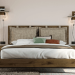 ΚΡΕΒΑΤΙ SOHO LETTO ΓΙΑ ΣΤΡΩΜΑ 160x200cm ΜΕ ΜΕΤΑΛΛΙΚΗ ΒΑΣΗ ΣΤΗΡΙΞΗΣ. ΧΡΩΜΑ ΤΕΧΝΗΤΟ ΚΑΠΛΑΜΑ DARK BROWN RUSTIC OAK D9