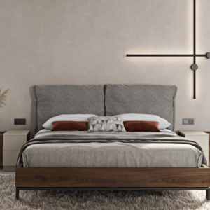ΚΡΕΒΑΤΙ FLOW LETTO ΓΙΑ ΣΤΡΩΜΑ 160x200cm ΜΕ ΜΕΤΑΛΛΙΚΗ ΒΑΣΗ ΚΑΙ ΜΑΞΙΛΑΡΙΑ. ΧΡΩΜΑ ΤΕΧΝΗΤΟ ΚΑΠΛΑΜΑ MASSIMA OAK M29