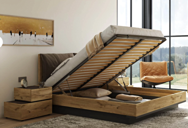 ΚΡΕΒΑΤΙ LOFT LETTO ΓΙΑ ΣΤΡΩΜΑ 160x200cm ΜΕ ΜΑΞΙΛΑΡΙΑ ΚΑΙ ΑΠΟΘΗΚΕΥΤΙΚΟ ΧΩΡΟ. ΧΡΩΜΑ ΤΕΧΝΗΤΟ ΚΑΠΛΑΜΑ ΦΥΣΙΚΟ RUSTIC Μ18