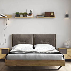 ΚΡΕΒΑΤΙ LOFT 4 LETTO ΓΙΑ ΣΤΡΩΜΑ 160x200cm ΜΕ ΜΑΞΙΛΑΡΙΑ ΚΑΙ ΜΕΤΑΛΛΙΚΗ ΒΑΣΗ ΣΤΗΡΙΞΗΣ. ΧΡΩΜΑ ΤΕΧΝΗΤΟ ΚΑΠΛΑΜΑ NATURAL RUSTIC Μ18