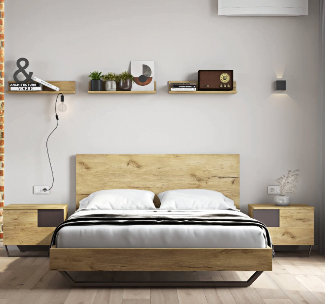 ΚΡΕΒΑΤΙ LOFT 4 LETTO ΓΙΑ ΣΤΡΩΜΑ 160x200cm ΜΕ ΜΕΤΑΛΛΙΚΗ ΒΑΣΗ ΣΤΗΡΙΞΗΣ. ΧΡΩΜΑ ΤΕΧΝΗΤΟ ΚΑΠΛΑΜΑ NATURAL RUSTIC Μ18