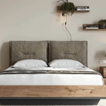 ΚΡΕΒΑΤΙ LOFT LETTO ΓΙΑ ΣΤΡΩΜΑ 160x200cm ΜΕ ΜΑΞΙΛΑΡΙΑ ΚΑΙ ΑΠΟΘΗΚΕΥΤΙΚΟ ΧΩΡΟ. ΧΡΩΜΑ ΤΕΧΝΗΤΟ ΚΑΠΛΑΜΑ LIGHT BROWN RUSTIC Μ22