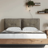 ΚΡΕΒΑΤΙ LOFT LETTO ΓΙΑ ΣΤΡΩΜΑ 160x200cm ΜΕ ΜΑΞΙΛΑΡΙΑ ΚΑΙ ΞΥΛΙΝΗ ΒΑΣΗ ΣΤΗΡΙΞΗΣ. ΧΡΩΜΑ ΤΕΧΝΗΤΟ ΚΑΠΛΑΜΑ LIGHT BROWN RUSTIC Μ22