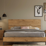 ΚΡΕΒΑΤΙ SOHO LETTO ΓΙΑ ΣΤΡΩΜΑ 160x200cm ΜΕ ΜΕΤΑΛΛΙΚΗ ΒΑΣΗ ΣΤΗΡΙΞΗΣ. ΧΡΩΜΑ ΤΕΧΝΗΤΟ ΚΑΠΛΑΜΑ PALE BROWN RUSTIC OAK D8