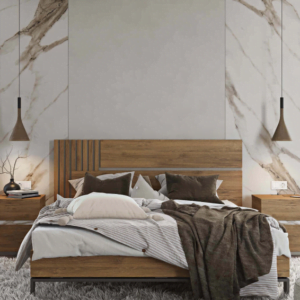 ΚΡΕΒΑΤΙ TEMPO LETTO ΓΙΑ ΣΤΡΩΜΑ 160x200cm ΜΕ ΞΥΛΙΝΑ ΠΟΔΙΑ. ΧΡΩΜΑ ΤΕΧΝΗΤΟ ΚΑΠΛΑΜΑ LEFKAS OAK M28