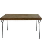 ΤΡΑΠΕΖI ΜΕ ΜΕΤΑΛΛΙΚΑ ΠΟΔΙΑ - MAYΡΟ/ΚΑΦΕ 150x90x80cm