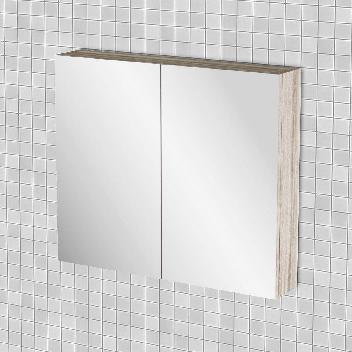 Κρεμαστός Καθρέπτης Μπάνιου Odelia με 2 ντουλάπια 76*14*65cm