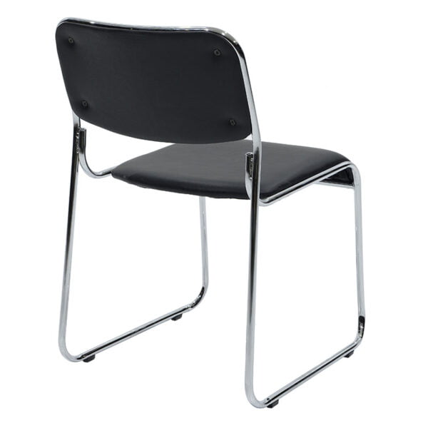 Καρέκλα επισκέπτη Corina pakoworld με PVC χρώμα μαύρο