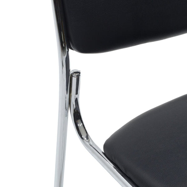 Καρέκλα επισκέπτη Corina pakoworld με PVC χρώμα μαύρο