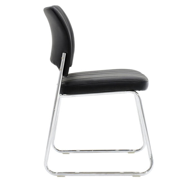 Καρέκλα γραφείου επισκέπτη Evelia pakoworld με PU χρώμα μαύρο