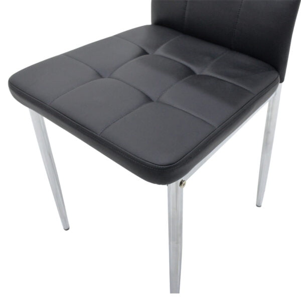 Καρέκλα Cube pakoworld PU μαύρο-πόδι χρωμίου