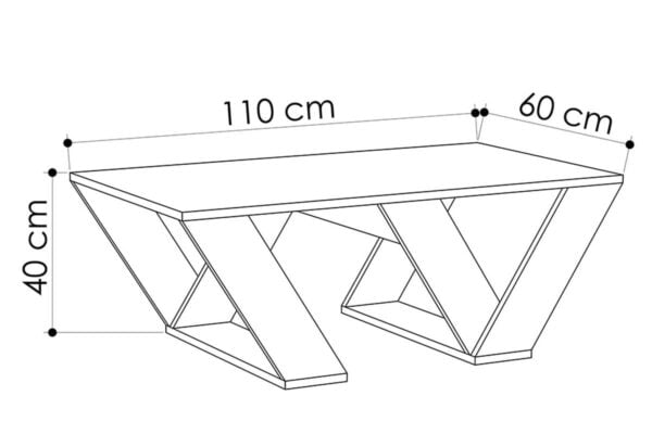 Τραπέζι σαλονιού PIPRA pakoworld σε χρώμα λευκό 110x60x40