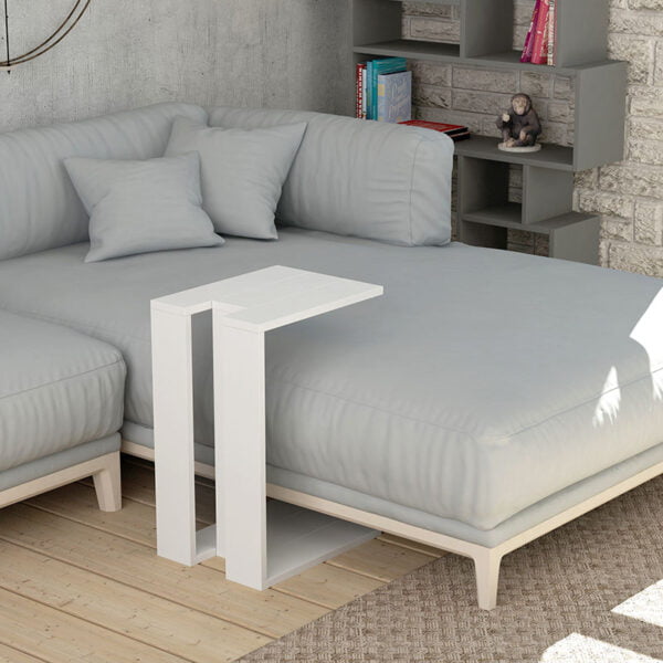 Βοηθητικό τραπέζι Muju pakoworld σε χρώμα λευκό 40x30x57εκ