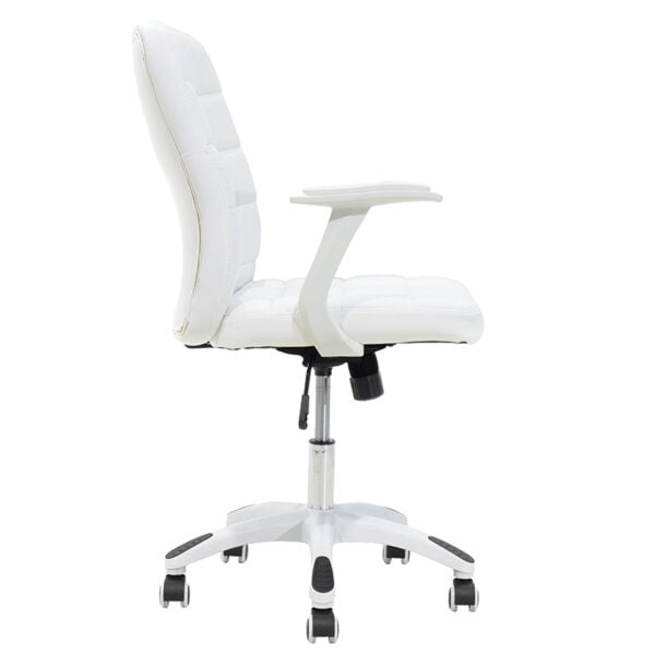 Καρέκλα γραφείου εργασίας ARIEL pakoworld τεχνόδερμα λευκό