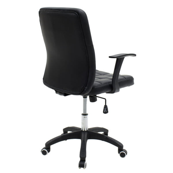 Καρέκλα γραφείου εργασίας ARIEL pakoworld τεχνόδερμα χρώμα-μαύρο