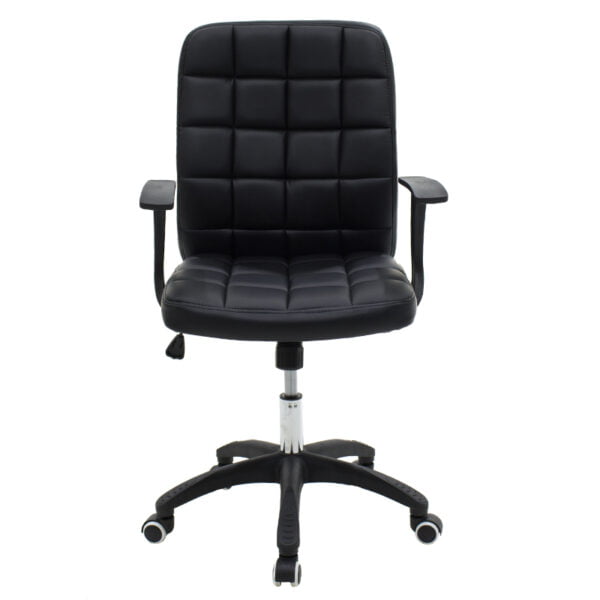 Καρέκλα γραφείου εργασίας ARIEL pakoworld τεχνόδερμα χρώμα-μαύρο
