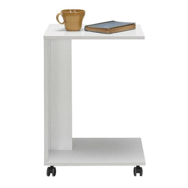 Βοηθητικό τραπέζι C-Shaped Megapap σε χρώμα λευκό 35x45x65εκ.