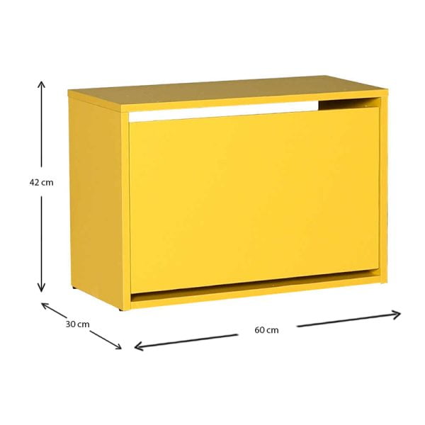Παπουτσοθήκη μελαμίνης Flat Duo Megapap 6 ζευγών χρώμα κίτρινο 60x42x30εκ.