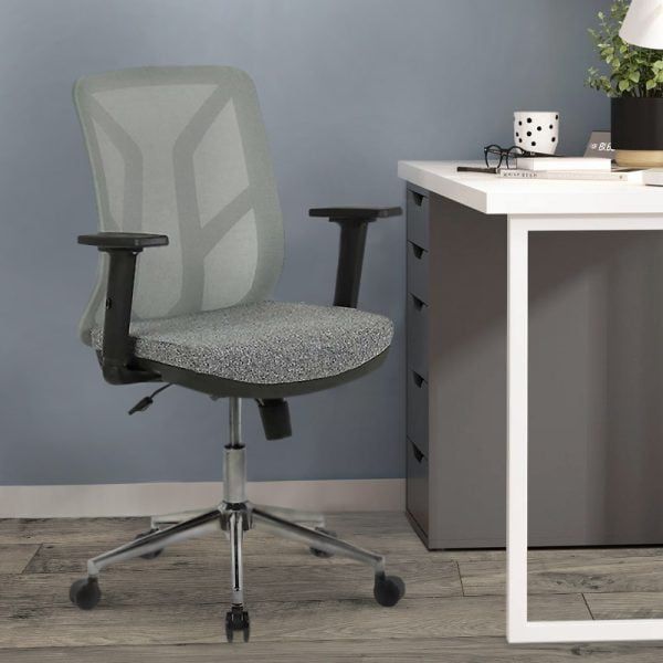 Καρέκλα εργασίας Worm Maxi Megapap υφασμάτινη χρώμα γκρι 60x62x105εκ.