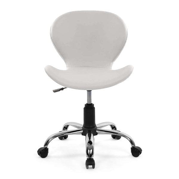 Καρέκλα εργασίας Mikado Megapap τεχνόδερμα χρώμα λευκό 55x58x80εκ.