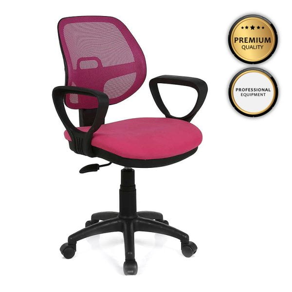 Καρέκλα εργασίας Evo Xwork Megapap υφασμάτινη χρώμα ροζ 55x54x90εκ.