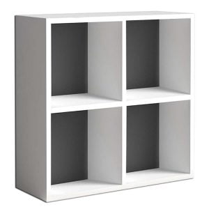 Βιβλιοθήκη Cube Megapap από μελαμίνη χρώμα λευκό 60x23x60εκ.