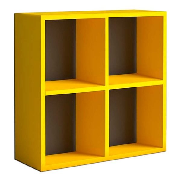 Βιβλιοθήκη Cube Megapap από μελαμίνη χρώμα κίτρινο 60x23x60εκ.