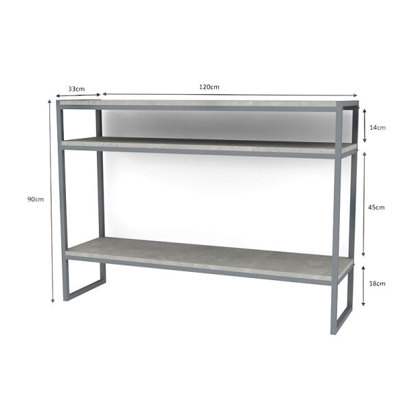 Κονσόλα New Smart Megapap μεταλλική - μελαμίνης χρώμα oak 120x33x90εκ.