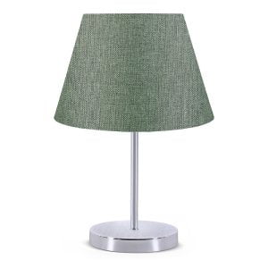 Φωτιστικό επιτραπέζιο Jules Megapap ύφασμα Pvc/χρώμιο χρώμα κυπαρισσί/ασημί 22x17x37εκ.