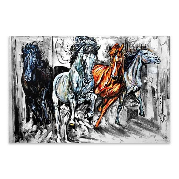 Πίνακας σε καμβά "Running Horses" Megapap ψηφιακής εκτύπωσης 75x50x3εκ.