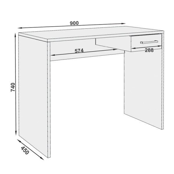 Γραφείο μελαμίνης Ravello Megapap χρώμα sonoma 90x45x74εκ.