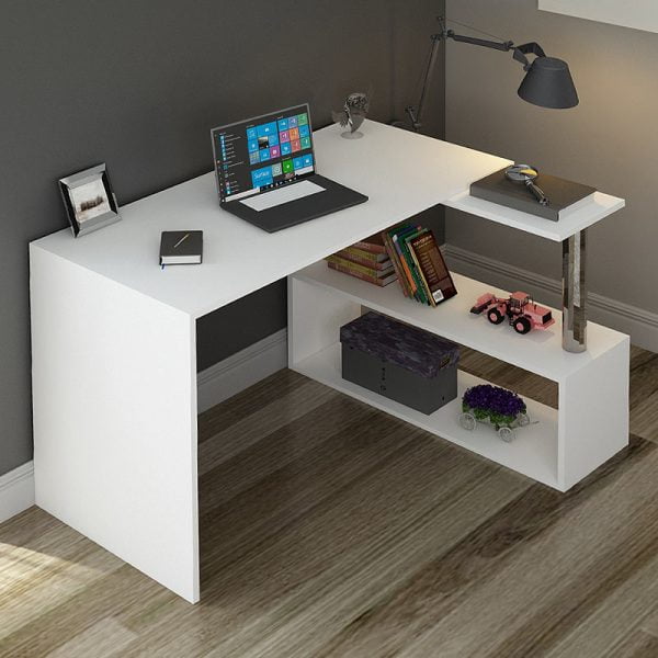 Γραφείο μελαμίνης Sirmione Megapap χρώμα λευκό 130x55x72εκ.