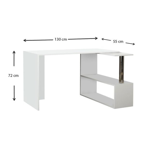 Γραφείο μελαμίνης Sirmione Megapap χρώμα λευκό 130x55x72εκ.