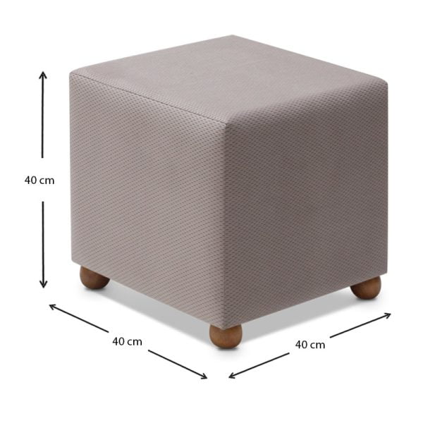 Σκαμπώ Ranma Megapap υφασμάτινο χρώμα ανοιχτό γκρι 40x40x40εκ.