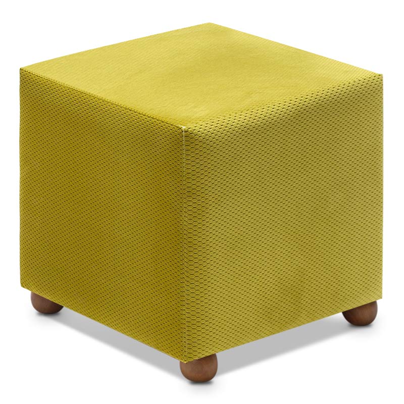 Σκαμπώ Ranma Megapap υφασμάτινο χρώμα μουσταρδί 40x40x40εκ.