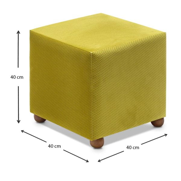 Σκαμπώ Ranma Megapap υφασμάτινο χρώμα μουσταρδί 40x40x40εκ.