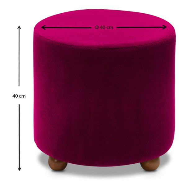 Σκαμπώ Mario Megapap υφασμάτινο χρώμα magenta 40x40x40εκ.