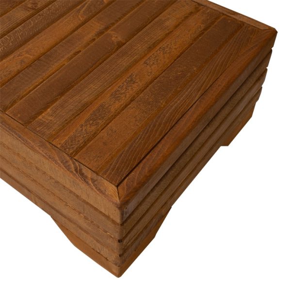 Τραπέζι κήπου Otis pakoworld μασίφ ξύλο οξιάς καρυδί 60x42x21.5εκ