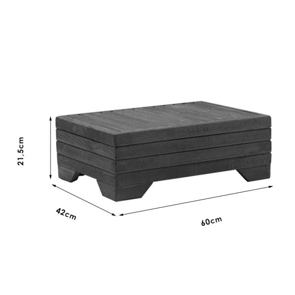 Τραπέζι κήπου Otis pakoworld μασίφ ξύλο οξιάς καρυδί 60x42x21.5εκ