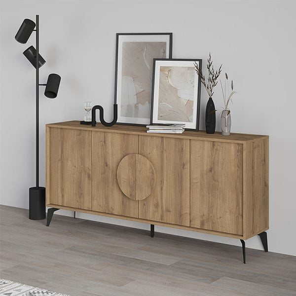 Μπουφές μελαμίνης Gora Megapap χρώμα ανοιχτό καφέ 180x35,6x82εκ.