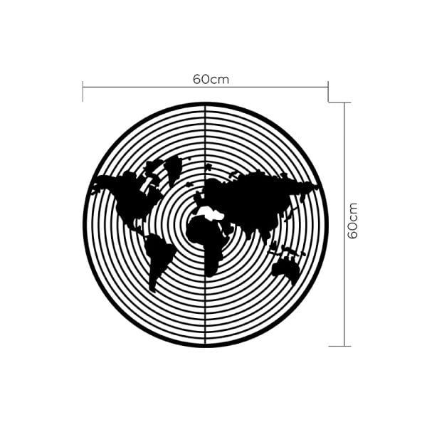 Διακοσμητικό τοίχου Dart World Megapap μεταλλικό χρώμα μαύρο 60x4x60εκ.