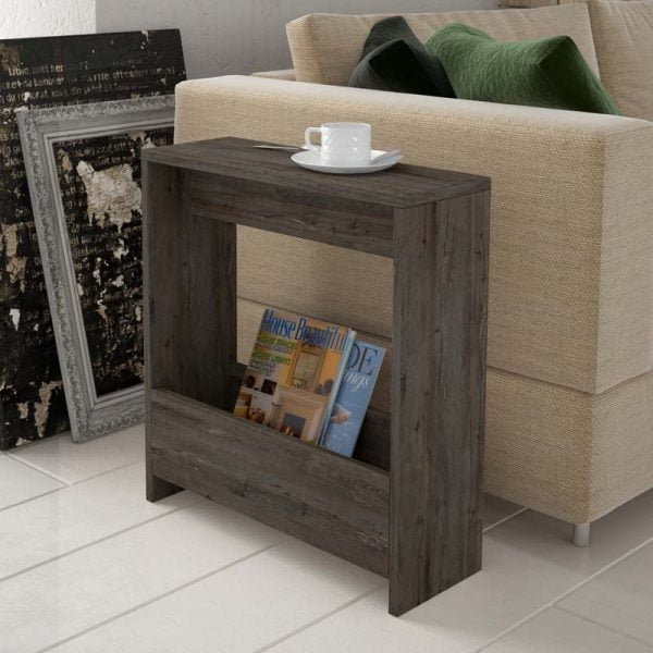 Τραπεζάκι βοηθητικό Simpi Megapap μελαμίνης χρώμα dark coffee 55x20x60εκ.